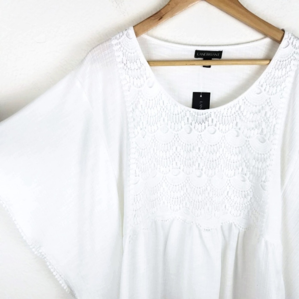 Lane Bryant Embroidered Eyelet Kimono Top 1287 - Picture 3 of 6